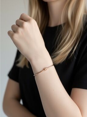 9/3 Delicate Gold Knot Bangle Bracelet - Women's Jewelry
